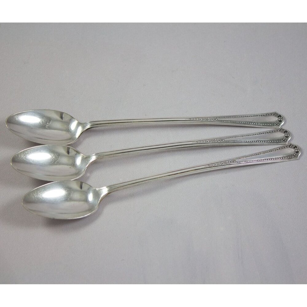Antique Fairfield Silverplate Iced Tea Spoons c. 1910-1920 FAP5
